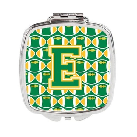 Carolines Treasures CJ1069-ESCM Letter E Football Green & Gold Compact Mirror